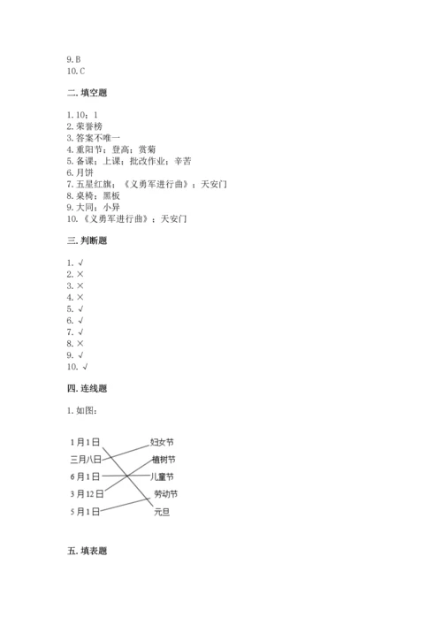 部编版二年级上册道德与法治期中测试卷附完整答案【必刷】.docx