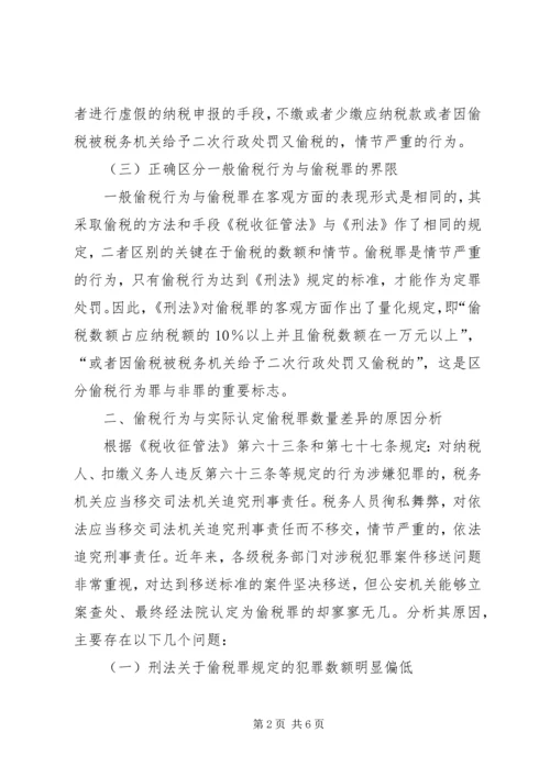 关于偷税罪认定和处理问题的探讨 (5).docx