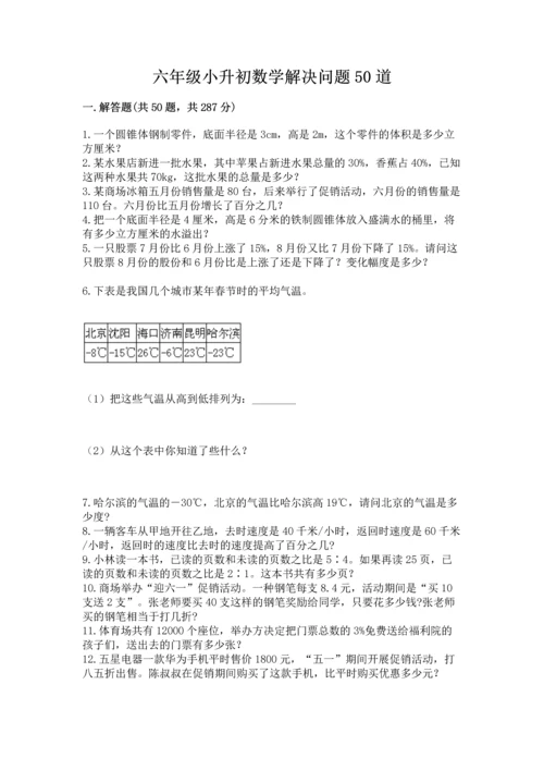 六年级小升初数学解决问题50道含答案（b卷）.docx