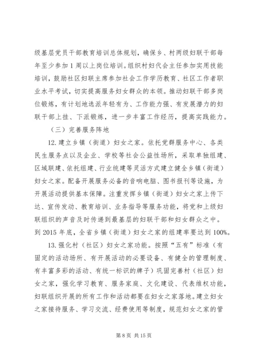 乡镇服务型基层妇联组织建设工作意见.docx