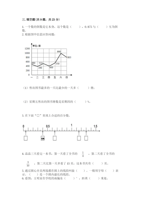 小学六年级上册数学期末测试卷带答案（最新）.docx