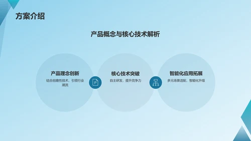 蓝色科技风机器人竞赛方案PPT模板