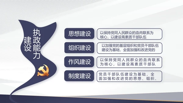 蓝色党建年终工作总结汇报PPT党课