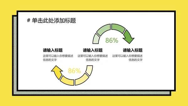 黄绿孟菲斯粗线条几何PPT模板