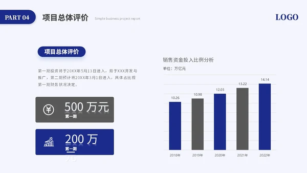 蓝色简约商务项目汇报工作汇报工作总结ppt模板
