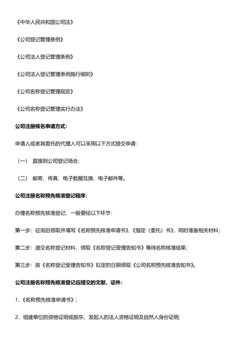 注册公司时公司名称起名申请标准.docx