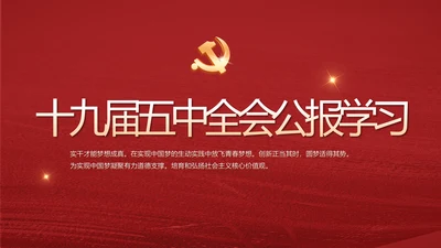 十九届五中全会公报学习十四五规划PPT