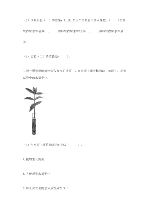 科学四年级下册第一单元植物的生长变化测试卷【综合题】.docx