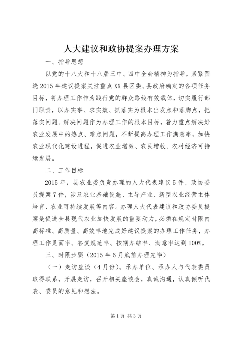 人大建议和政协提案办理方案.docx