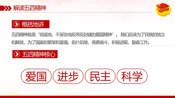 弘扬五四精神做新时代合格共青团员PPT模板
