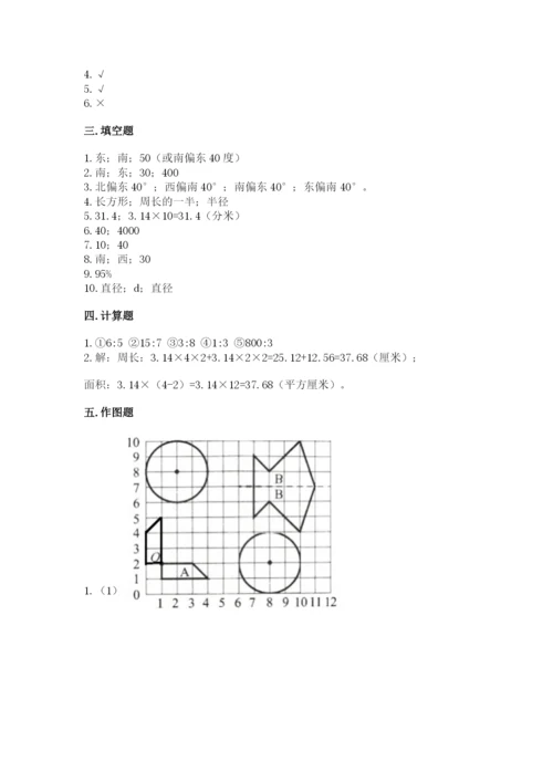 人教版六年级上册数学期末测试卷及一套参考答案.docx