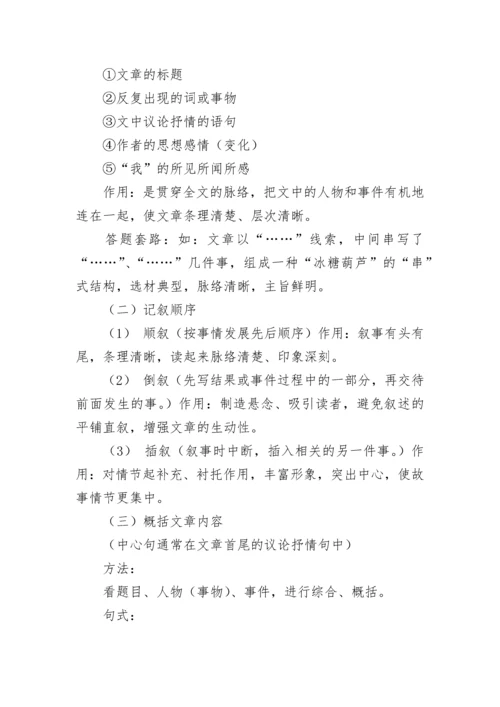 关于初中语文阅读理解解题技巧整理.docx