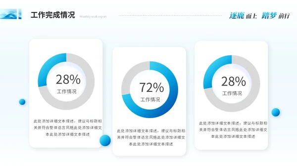 简约抽象艺术月度工作汇报工作总结ppt模板