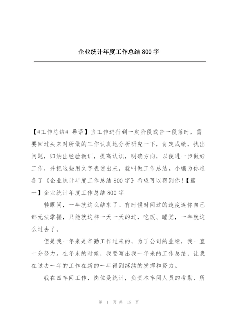 企业统计年度工作总结800字.docx