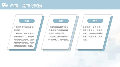 蓝色渐变色简约商务风护理不良事件管理医学培训护理工作总结护理医疗