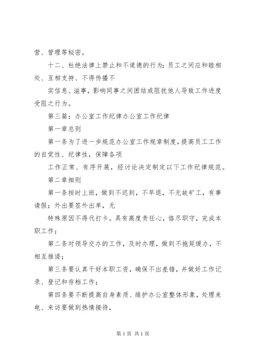 办公室工作纪律细则.docx