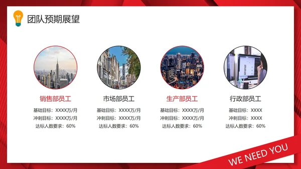 红色商务简约新年招聘计划PPT模板