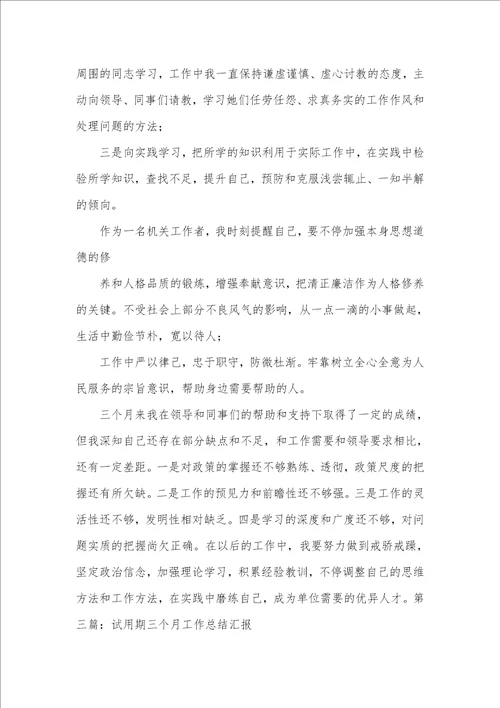 出纳三个月试用期工作总结出纳试用期工作总结范文