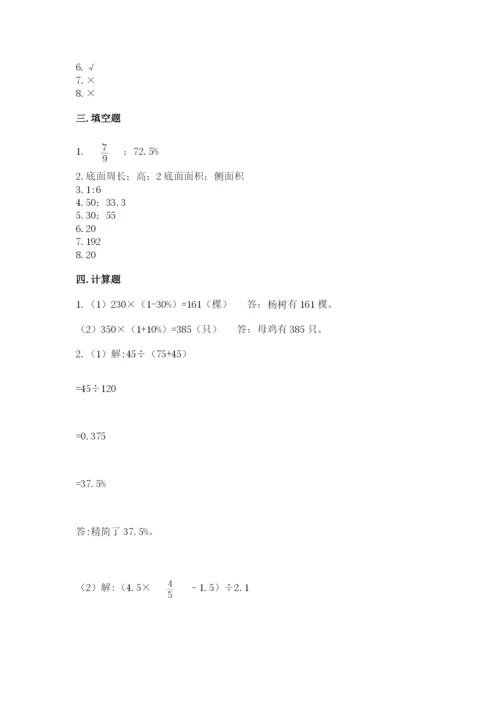 北京版六年级下册数学期中测试卷附完整答案【必刷】.docx