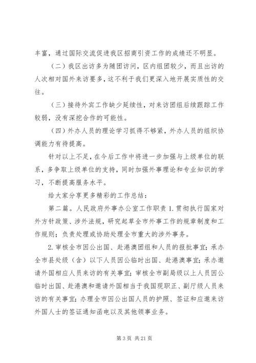 人民政府外事办公室工作总结.docx