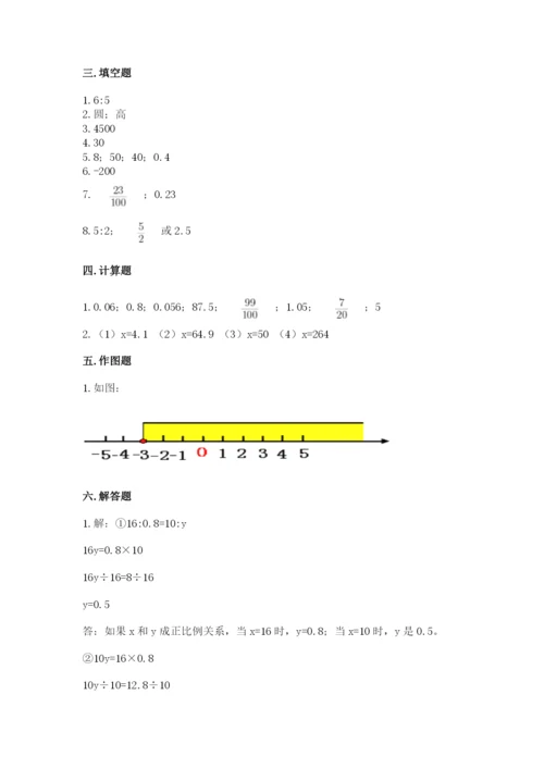 洛阳市宜阳县六年级下册数学期末测试卷精编答案.docx