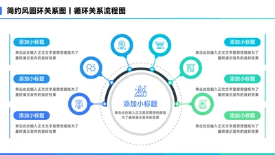 蓝色简约风项半圆总分关系图PPT