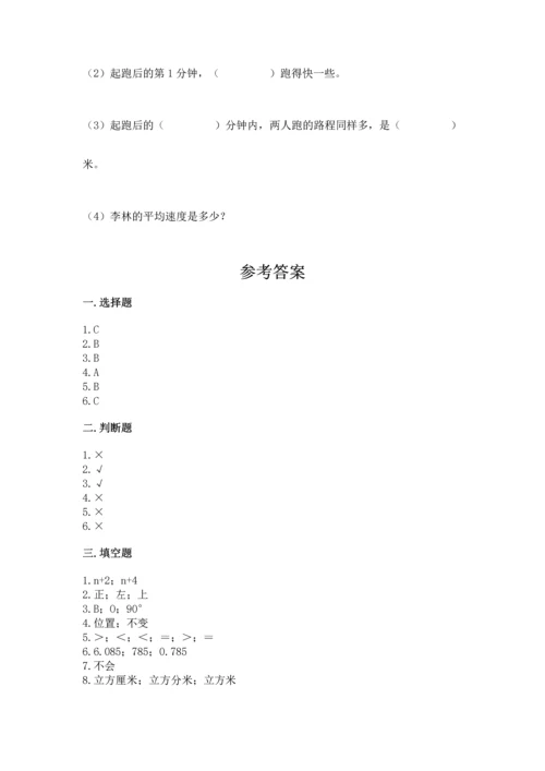 人教版五年级下册数学期末测试卷含答案（巩固）.docx