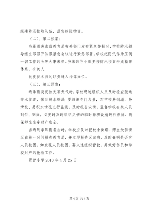 贾营小学防汛防滑安全预案.docx
