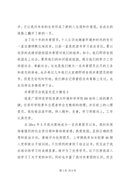 共青团员自我鉴定范文精选.docx