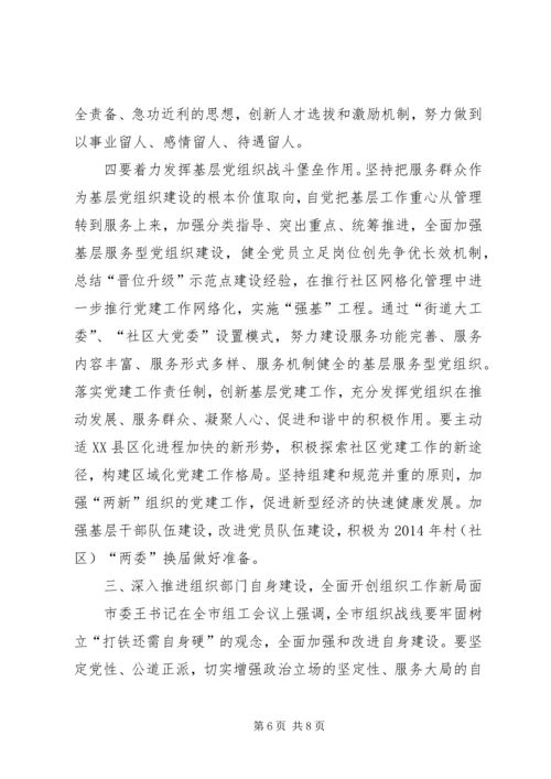 区委书记组织工作会议讲话.docx