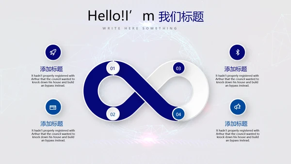 蓝色科技网络信息软件科技商务动态PPT