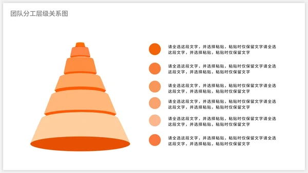 橙色立体金字塔层级关系图PPT模板