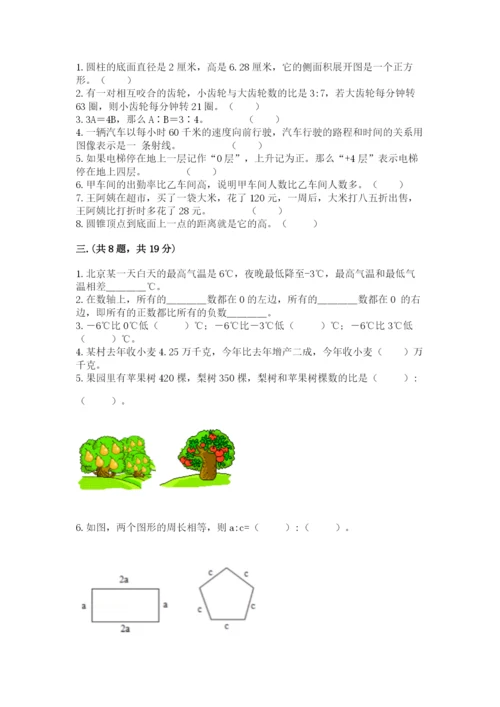 小学数学六年级下册竞赛试题精品【含答案】.docx