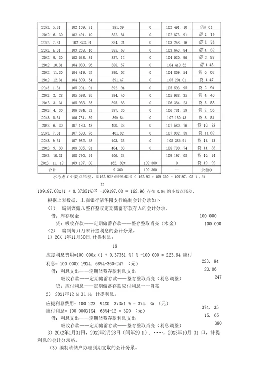 人大版金融企业会计课后习题答案