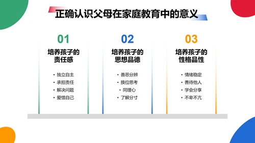 简约几何色块家庭亲子教育讲座PPT模板