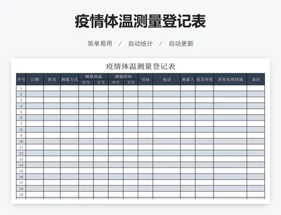 疫情体温测量登记表