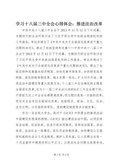 学习十八届三中全会心得体会：推进法治改革.docx