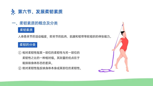 蓝绿插画卡通风体育与健康知识说课PPT模板