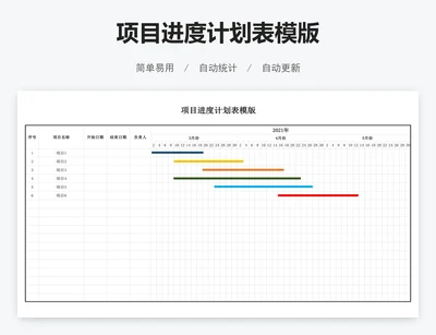 项目进度计划表模版