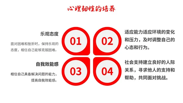 红色简约调节情绪拥抱好心情主题PPT模板