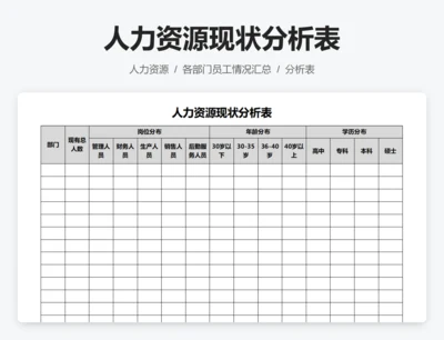 人力资源现状分析表