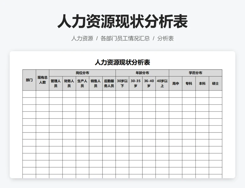 人力资源现状分析表
