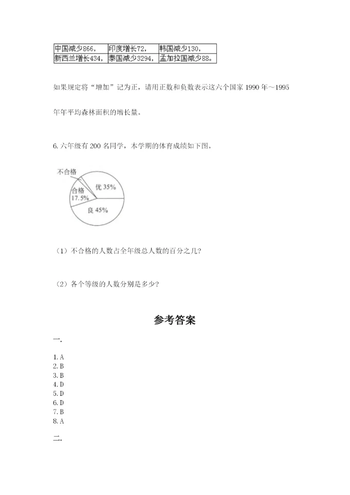 最新版贵州省贵阳市小升初数学试卷及一套参考答案.docx