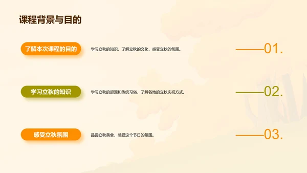 橙色插画小学生立秋课题培训课件PPT模板