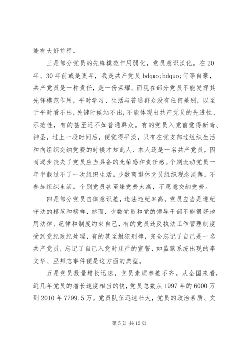 加强党员队伍建设演讲稿.docx