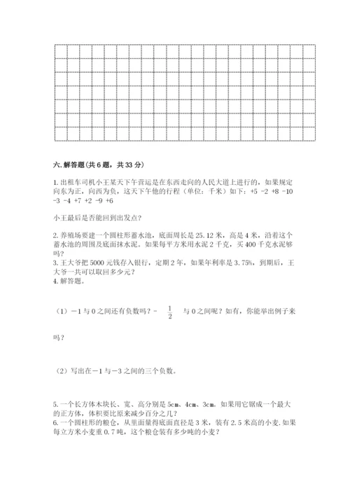 普洱哈尼族彝族自治县六年级下册数学期末测试卷完整答案.docx