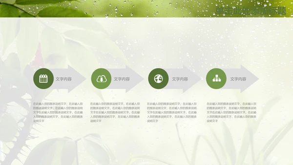 绿叶夏日雨季通用PPT模板