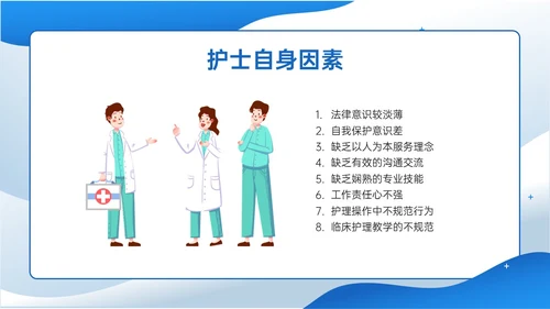 蓝色插画商务风格患者安全管理PPT课件护理安全管理