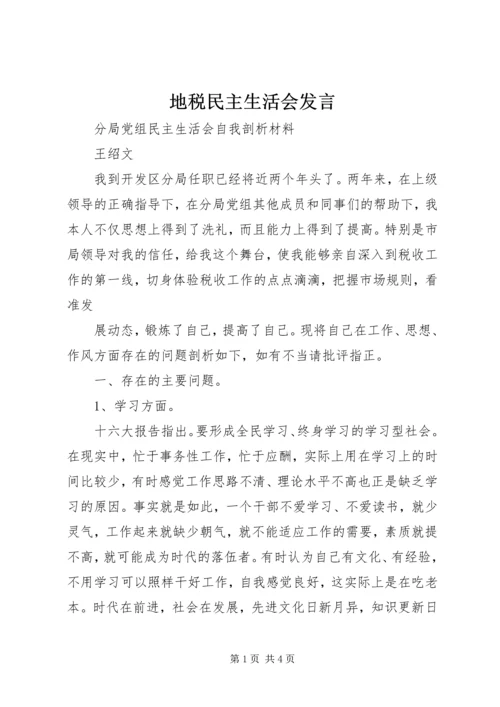 地税民主生活会发言 (2).docx