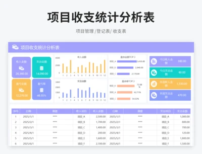 项目收支统计分析表